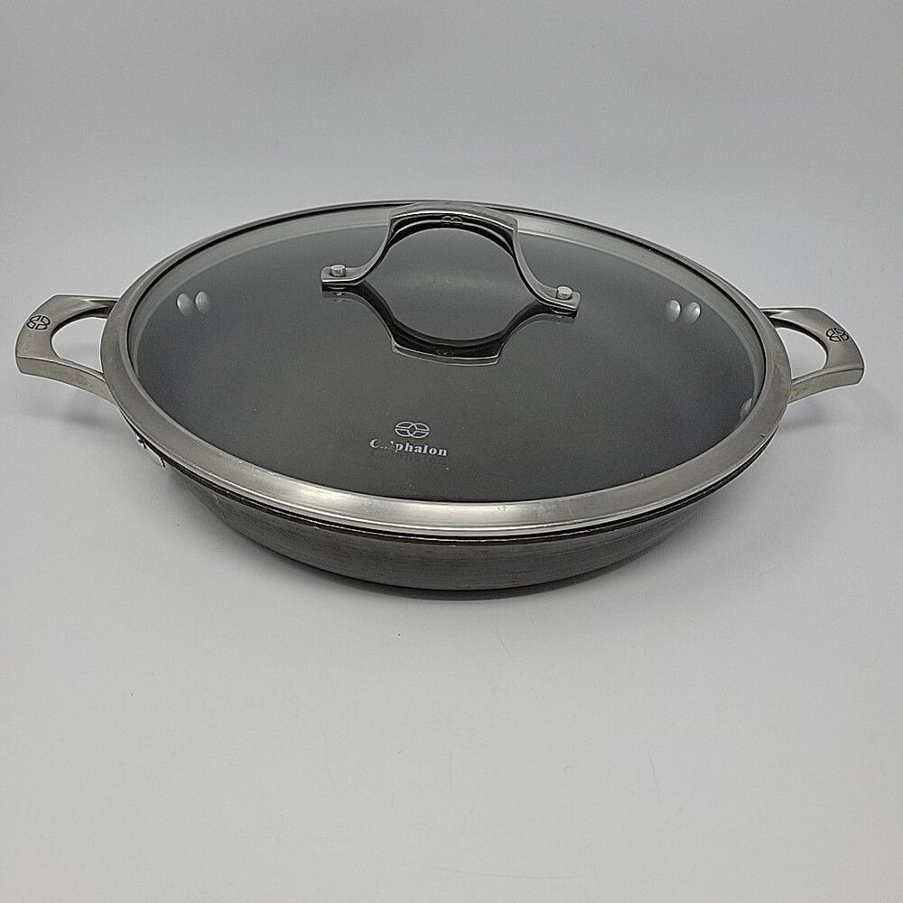 Calphalon Unison Sear Double Handle 12" Nonstick Skillet  1382 - with Lid